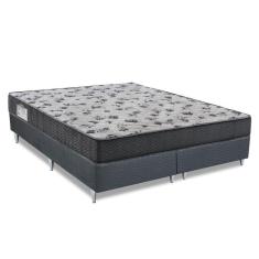 Conjunto Cama Box Colchão Iso D33 Queen Size  Ortobom Grafite/Branco