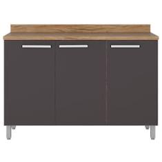 Balcão Triplo Bartira Topázio UP com 3 Portas e 1 Prateleira - 120,1cm de largura