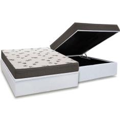 Cama Box Baú Casal: Colchão Espuma D45 Ortobom Light + Base CRC Courano White(138x188)