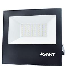 Holofote Refletor LED 50W Branco quente 3000K, Avant, Preto, Prova d'agua