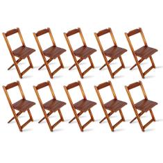 Kit 10 Cadeiras Dobrável Madeira Padrão Imbuia - Tarimatã