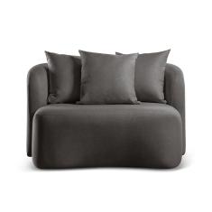 Sofá Curvo Orgânico Orion linho Preto 102