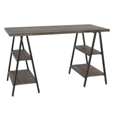 Mesa Escrivaninha Cavalete 135cm Estilo Industrial Prisma C08 Carvalho