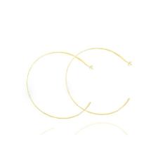 Brinco Argola Grande Folheado a Ouro 18k Hipoalergênico, Antialérgico, Durável Banho de Ouro 10 Milésimos, Brilho Intenso e Embalagem Premium