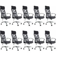 Kit 5 Cadeiras de Escritorio Presidente Comfort Preto