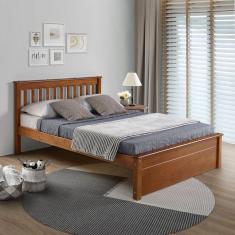 Cama Casal Inglesa com Peseira Fechada em Madeira Maciça Mv Outlet