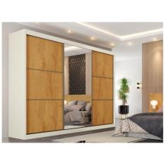 Guarda Roupa Bragança 1 Porta Espelhada MDF - Móveis Europa - Moveis E