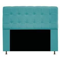 Cabeceira Mel 160Cm Queen Size Botonê Suede Azul Turquesa