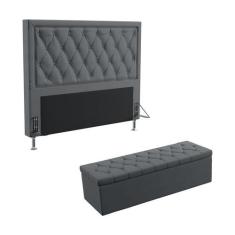 Kit Cabeceira Estofada Decorativa Para Cama Box Centaurus 195 Para Cam