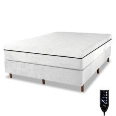 Cama Box e Colchão Magnético Massageador - Therapy Life Basic, Branco,