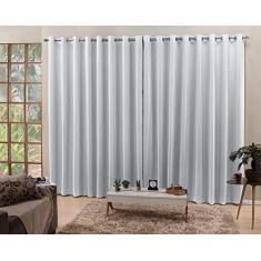 Cortina De Varão Branco Gelo 3,00x2,60 Blackout Tecido