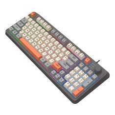 Bothyi Teclado para jogos, teclado de escritório 94 teclas Plug and botão de volume LED retroiluminado Teclado USB com fio para Windows PC, branco