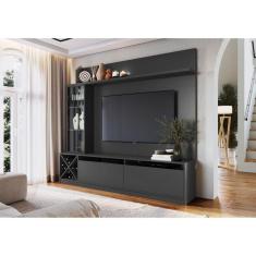 Estante Home Para TV até 50 Polegadas 1 Porta de Vidro Sorrento Quiditá Grafite
