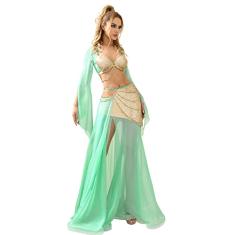 ROYAL SMEELA Fantasia feminina de dança do ventre com lantejoulas, sutiã para dança do ventre, saia para dança do ventre, fantasia de carnaval