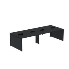 Mesa de Plataforma Dupla para 4 Pessoas Corporativa 220x140/4p Preto