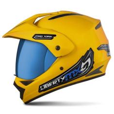 Capacete Fechado Pro Tork Liberty Mx Pro Vision Vis. Iridium, AMARELO,