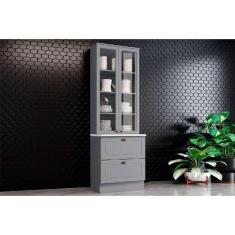 Paneleiro de Cozinha Cristaleira Americana c/ 2 Portas (2 c/Vidro) c/ 