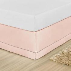 Saia Box Cama Queen Size Algodão Percal 200 Fios Ponto Palito - Rafalo