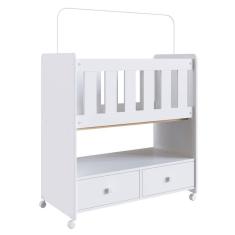 Mini Berço Moises Sem Colchao 2 Gavetas By510 Branco Comm Branco