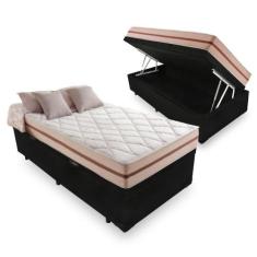 Cama Box com Baú Solteiro + Colchão Molas Ensacadas - Anjos - Classic 