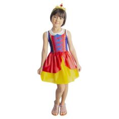 Fantasia Princesa Infantil Tema de Aniversario Festa Dia das Crianças Bloquinho Carnaval