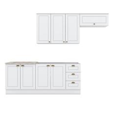 Cozinha Modulada Nova York 5 Peças Branco hp com Tampo Cooktop Calcare – Henn