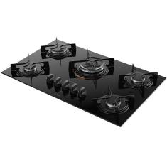 Cooktop 5 Bocas U Top Com Mesa De Vidro E Tripla Chama Atlas Preto Bivolt