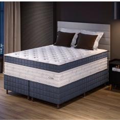 Cama Box Queen 158x198x78 Com Colchão Molas Ensacadas Duplo Molejo Chile Yescasa Azul