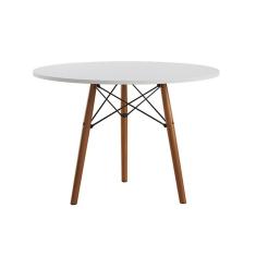 Mesa Eames Eiffel Tampo Redondo Isabella Mdp 80cm 3 Pés Em Madeira Branco