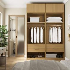 Guarda-roupa Modulado 4 Peças 4 Portas Jade Cabecasa Madeiramadeira Avelã