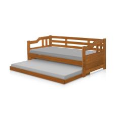 Sofá Cama Solteiro De Madeira Maciça - Imbuia Atraente Móveis - Cor: Marrom