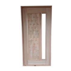 Porta Pivotante Couro C/ Visor Eucalipto 2,13x1,07