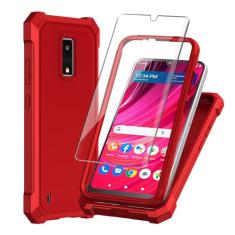 HAIJ Capa para BLU View 4, com protetor de tela de vidro temperado 360 TPU macio de corpo inteiro amortecedor de silicone à prova de choque capa protetora de telefone para BLU View 4 / BLu View 2 2023