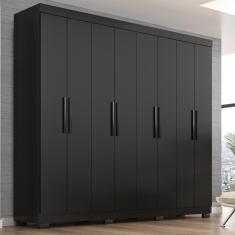 Guarda Roupa Casal Lisboa 8 Portas 4 Gavs  Com Pés