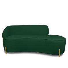 Sofá 2 Lugares Orgânico 140cm Pé Ferro Dou Morgan Bouclê Verde L01 - D`Rossi