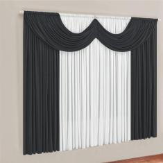 Cortina Montreal 3 Mts Em Malha Janela Sala Quarto Preto