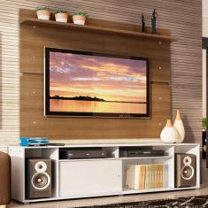 Rack Madesa Cancun e Painel para TV até 65 Polegadas - Branco/Rustic, 