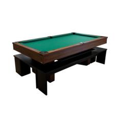 Mesa de Sinuca e Jantar com 4 Bancos - 2,20x1,20 - Nelson Bilhares, Ve