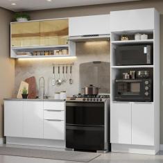 Armário de Cozinha Completa 270cm Stella Madesa 07, Branco