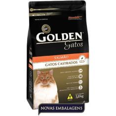 Ração Golden Gato Adulto Castrado - Salmão - 3kg, Salmão, Gatos castra