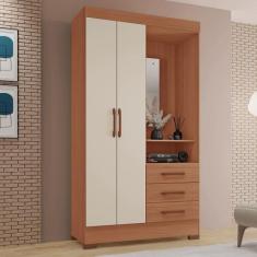 Guarda-Roupas Malta 100% MDF Tuboarte 2 Portas 3 Gavetas 1 Espelho, Fr