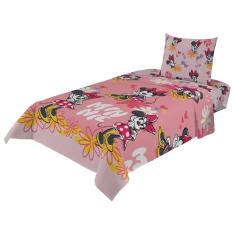 Jogo de Cama Infantil Lepper Minnie Solteiro 3 Peças Microfibra Rosa