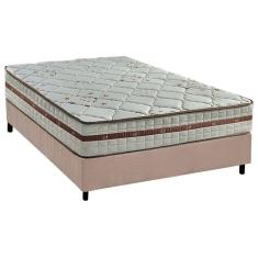Cama Box Casal: Colchão Molas MasterPocket Ensacadas Anjos Classic + Base crc Suede Clean(138x188)