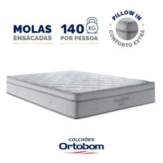 Colchão de Molas Ensacadas D33 Pillow In Ortobom Freedom Casal 138cm