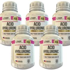 Ácido Hialurônico 500Mg 60 Cápsulas Kit Com 5 Potes