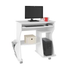 Escrivaninha/mesa para Computador 160 Branco e Porta-revista Lateral - Artely