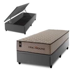 Conjunto Box Baú San Diego Bege 96x203x74 Espuma D33 - King House