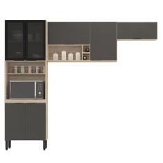 Cozinha Modulada Firenze FI0007 Avena Grafito - Demóbile - Demobile