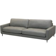 Sofá 3 Lugares Para Sala Living Industrial 270cm ávila L06 Couro Cinza Claro - Lyam Decor