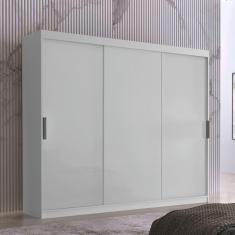 Guarda Roupa Vitor Em Mdf 3 Portas E 6 Cabideiros Moderna Branco